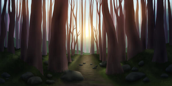 Sunset Through Trees